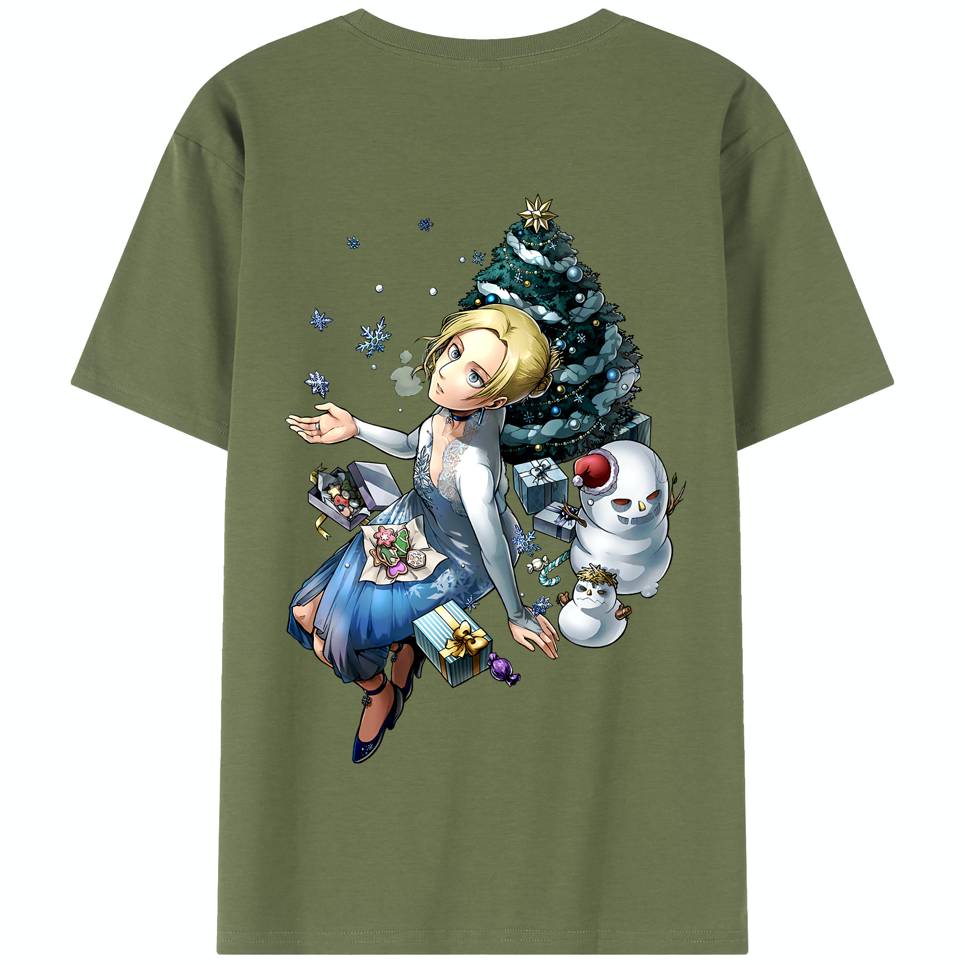 （画像用） 進撃の巨人 アニ・レオンハート Attack on Titan Annie Leonhart 綿100％半袖Tシャツ（背面プリント）